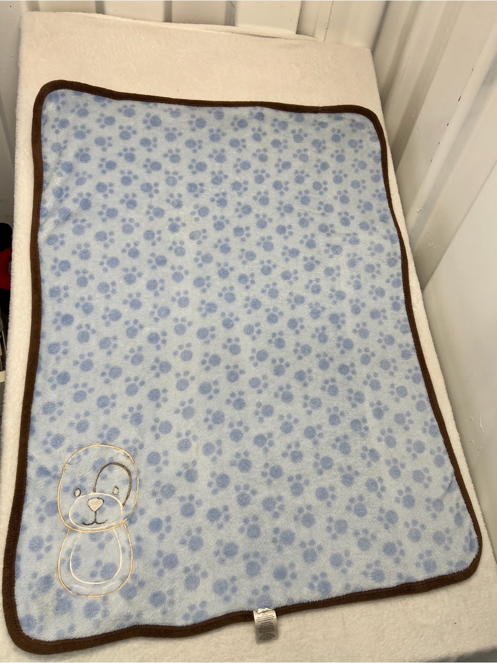 Koala Baby Brown Blue Paw Print 3D Puppy Dog Baby Security Blanket Lovey Fleece - Picture 8 of 9